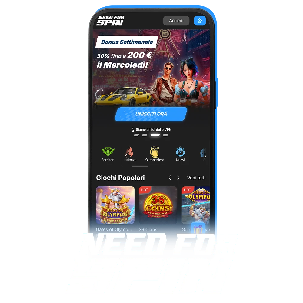 App Need for Spin per Android e iOS in Italia: PWA scaricabile, bonus 100% fino a €500.