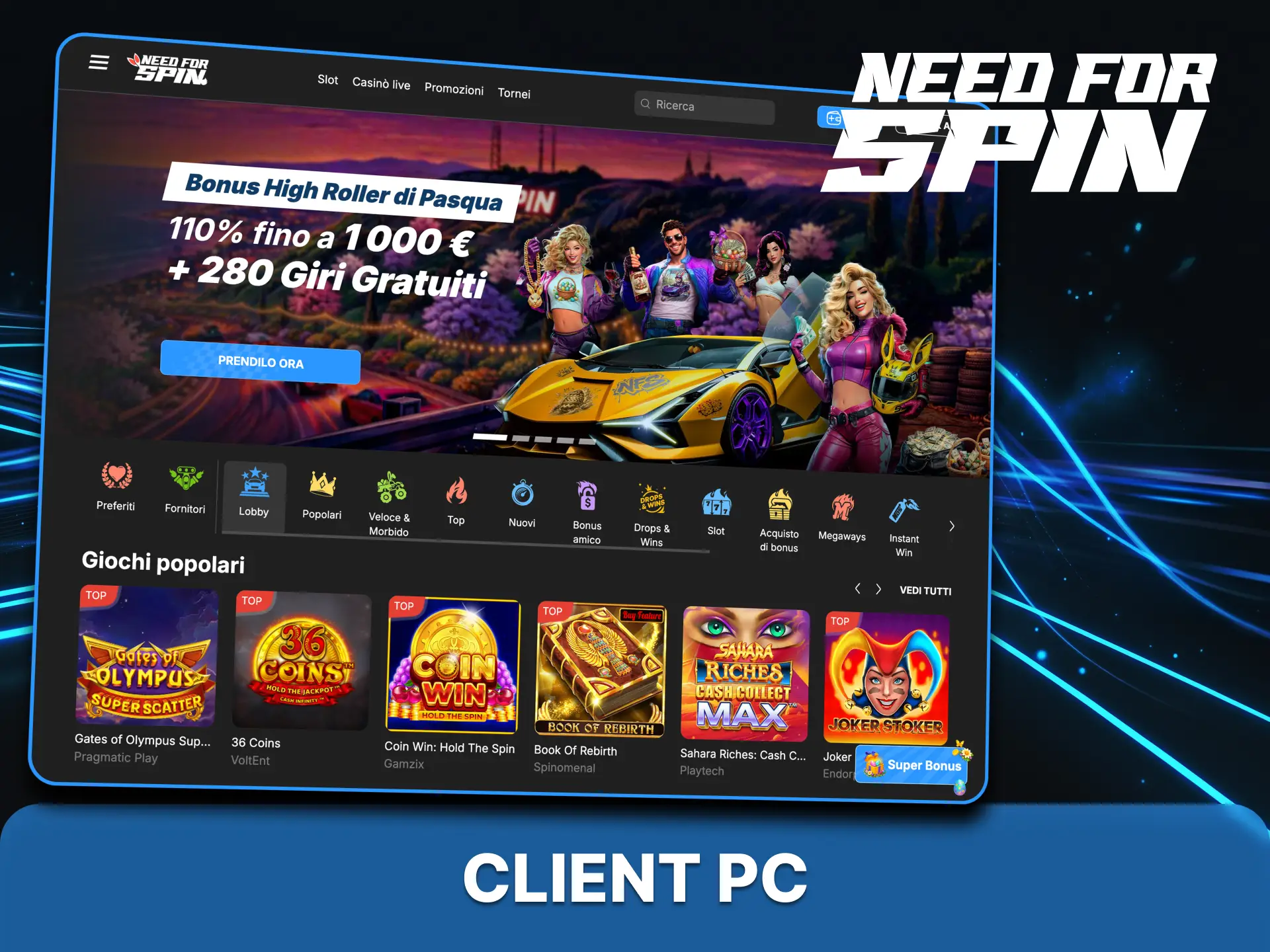 Scommetti e gioca comunque dal sito ufficiale di Need for Spin.
