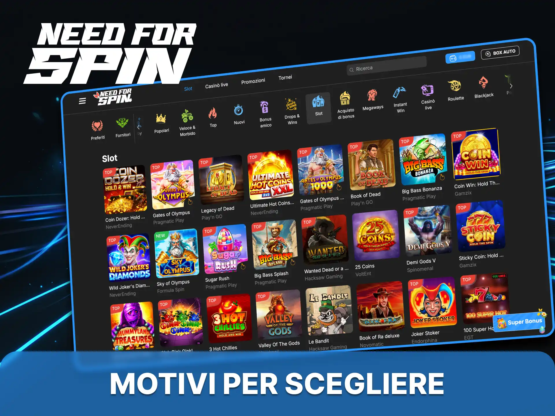Principali motivi per scegliere la piattaforma online Need for Spin.